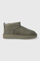 Замшевые сапоги UGG Classic Ultra Mini замш зелёный 1116109.MSG
