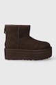 Semišové snehule UGG Classic Mini Platform zateplené hnedá 1134991.BCDR