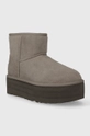 UGG stivali da neve in camoscio Classic Mini Platform grigio