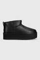 UGG stivali da neve in pelle Classic Ultra Mini Platform isolamento sintetico nero 1141510.BLLE