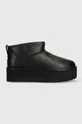 black UGG leather snow boots Classic Ultra Mini Platform Women’s