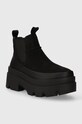 Semišové topánky chelsea UGG Brisbane Chelsea 1143842.BLK čierna AW23
