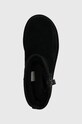 Čizme za snijeg od brušene kože UGG Classic Mini Zipper Tape Logo Ultra crna 1144034.BLK