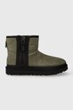Замшеві чоботи UGG Classic Mini Zipper Tape Logo замша зелений 1144034.BTOL