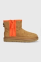 barna UGG velúr hócipő Classic Mini Zipper Tape Logo Női