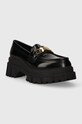 Kožne mokasinke Elisabetta Franchi SA26G36E2.110 crna AW23