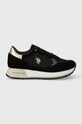 Superge U.S. Polo Assn. CLEEF Imitacija zrnatega usnja črna CLEEF004W.CSN1