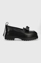 Red Valentino mocasini de piele piele negru 3Q2S0H72GAW.0NO