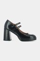 Jonak pantofi de piele VERITE VERNIS PLISSE gros negru 3200421
