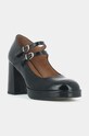 Jonak pantofi de piele VERITE VERNIS PLISSE 3200421 negru AW23