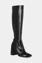 Usnjeni elegantni škornji Jonak VAGUE VERNIS PLISSE črna