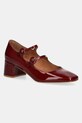 Jonak pantofi de piele DELOU VERNIS burgundia 3300198
