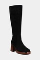 Jonak cizme din piele intoarsa BETINA CROUTE 6001816 negru AW24