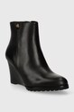 Kožené členkové topánky Lauren Ralph Lauren Shaley 802810043002.001 čierna AW23