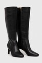 Kožené čižmy Lauren Ralph Lauren Caelynn II 802908343002.001 čierna AW23