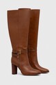 Δερμάτινες μπότες Lauren Ralph Lauren Manchester 802912286002.270 καφέ AW23