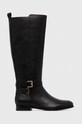 Lauren Ralph Lauren kozaki skórzane Blayke płaski czarny 802912396001.001