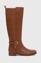 Lauren Ralph Lauren kozaki skórzane Blayke płaski brązowy 802912396002.270