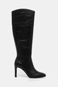 Kožne čizme Lauren Ralph Page 802915403001.001 crna AW23