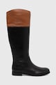 Lauren Ralph Lauren kozaki skórzane Justine płaski czarny 802915418004.999
