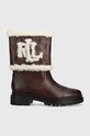 Шкіряні черевики Lauren Ralph Lauren Carter без утеплення коричневий 802915439002.200