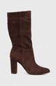 Lauren Ralph Lauren botki zamszowe Artizan II słupek brązowy 802917374002.200