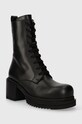 Pinko botki skórzane Honneger 102330.A0NY.Z99 czarny AW23