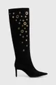 črna Elegantni škornji iz semiša Pinko Lehar Ženski