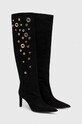 Pinko cizme din piele intoarsa Lehar 102027.A18V.Z99 negru AW23