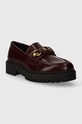 Δερμάτινα μοκασίνια Guess ORAGEN FL8ONR.LEA14.WINE μπορντό AW23