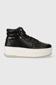 Guess sneakersy LINZY płaska czarny FL8LIZ.LEA12.BLACK