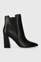 Guess sztyblety skórzane AVISH tekstylny czarny FL8AVH.LEA10.BLACK