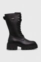 Guess workery LILLIAN imitacja skóry licowej czarny FL8LIL.ELE11.BLACK