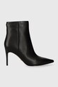 Guess botki skórzane RICHER nieocieplane czarny FL8CHE.LEA10.BLACK