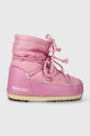 Μπότες χιονιού Moon Boot LIGHT LOW NYLON απομίμηση λείου δέρματος ροζ 14600100.004