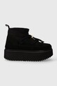Semišové snehule Inuikii Classic Low Platform zateplené čierna 75104.105.Black