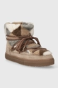 Inuikii velúr hócipő Shearling Patchwork bézs