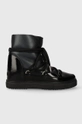 nero Inuikii stivali da neve in pelle Gloss Wedge Donna