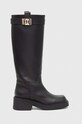 Furla bőr csizma COLLEGE platform fekete YG86FCG.BX2394.O6000