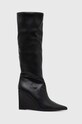 Steve Madden cizme Showout peste 8 cm negru SM11002594.001