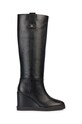Δερμάτινες μπότες Geox D ELIDEA WEDGE C φλατ μαύρο D36VQC.00043.C9999
