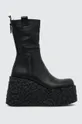 μαύρο Δερμάτινες μπότες AGL D238506PGKD0211013 Γυναικεία