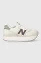 bílá Kožené sneakers boty New Balance WL574ZFG Dámský