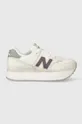 white New Balance leather sneakers WL574ZFG Women’s