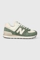 New Balance sneakers 574 pelle scamosciata verde WL574AJ2