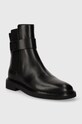 Tory Burch sztyblety skórzane DOUBLE T CHELSEA BOOT 152831.004 czarny AW23