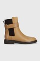 Tory Burch ghete chelsea de piele DOUBLE T CHELSEA BOOT neizolat maro 152831.200