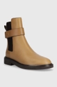 Δερμάτινες μπότες τσέλσι Tory Burch DOUBLE T CHELSEA BOOT καφέ