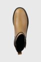 Tory Burch sztyblety skórzane DOUBLE T CHELSEA BOOT brązowy 152831.200