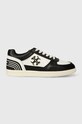 Tory Burch sneakersy skórzane CLOVER COURT płaska czarny 152959.001